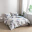 Ensemble de housse de couette 100% coton à longues fibres Lunaria Hannwacker - 3 pièces, motif feuille de palmier, ultra doux et respirant-1350841545