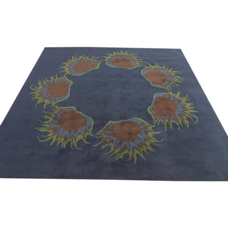 7 Ft Rectangle Pineland Navy Blue Rug