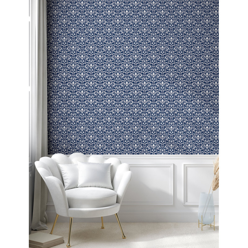 Anara Roll, Bleu cobalt / blanc, L 100 po x l 13 po