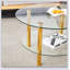 Table basse contemporaine en verre trempé à double couche avec plateau renforcé et pieds en acier inoxydable plaqué or Contemporary