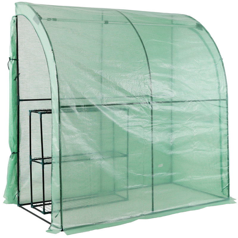 Serre portative à 3 niveaux avec 2 portes à fermeture à glissière et abri de jardin robuste 79 po x 39 po x 83 po