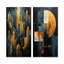 «Black and Gold Geometrics Arches - Abstract Shapes», ensemble de 2 reproductions d'art sur toile-615539807-615539804