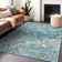 Premium Machine Washable Prisco Teal Rug