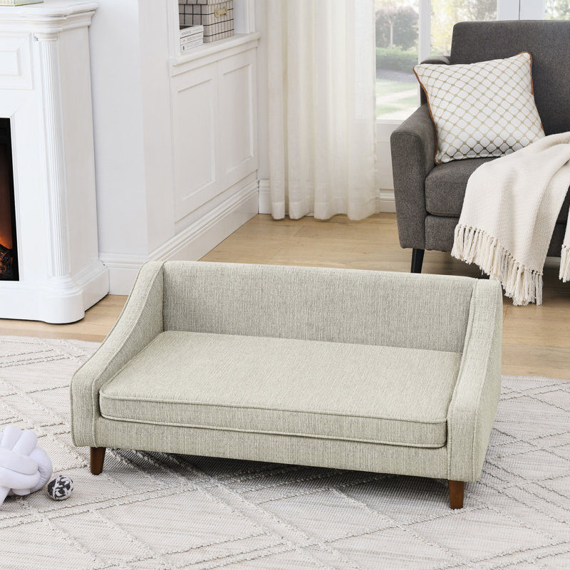 Canapé-lit surélevé durable et confortable avec accoudoirs irréguliers de conception moderne, idéal pour les chiens de taille moyenne et grande