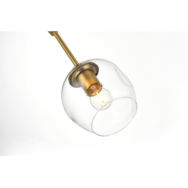 Jarno 8 - Light Dimmable Sputnik Modern Linear Chandelier, Brass, Yes