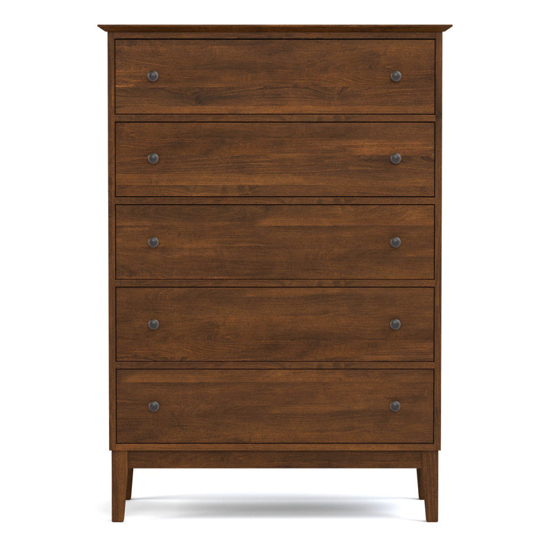 Origins 5 - Drawer Solid Wood Dresser, Bronze