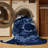 Machine Washable Peirsen Dragon Modern Geometric Rug in Blue – Navy Binding-1828605155