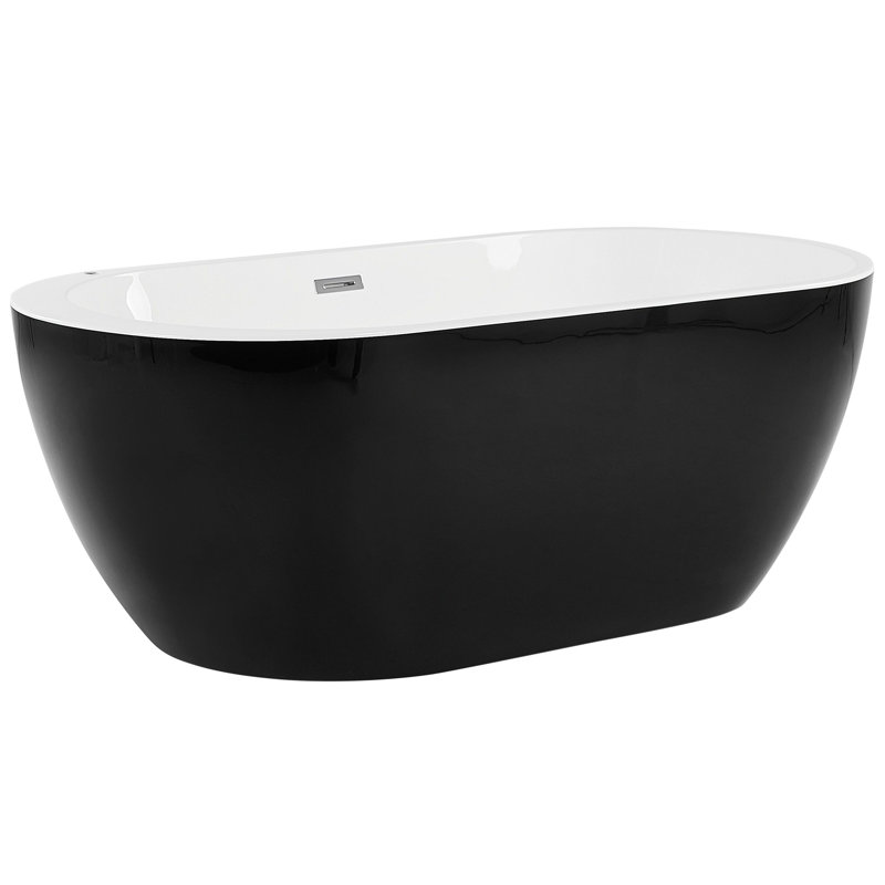 Mestas 800mm x Whirlpool Acrylic Bathtub, Black