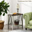 Tables d'appoint rustiques de style campagnard avec tablette de rangement, tables de bout étroites en A pour petits espaces, tables de chevet pour salon, chambre à coucher (ensemble de 2, gris)-646513862-646513856