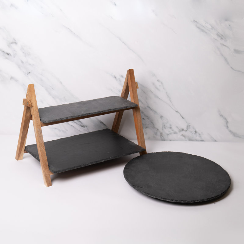 Artesà Turntable And Stand Slate Serving Set 
