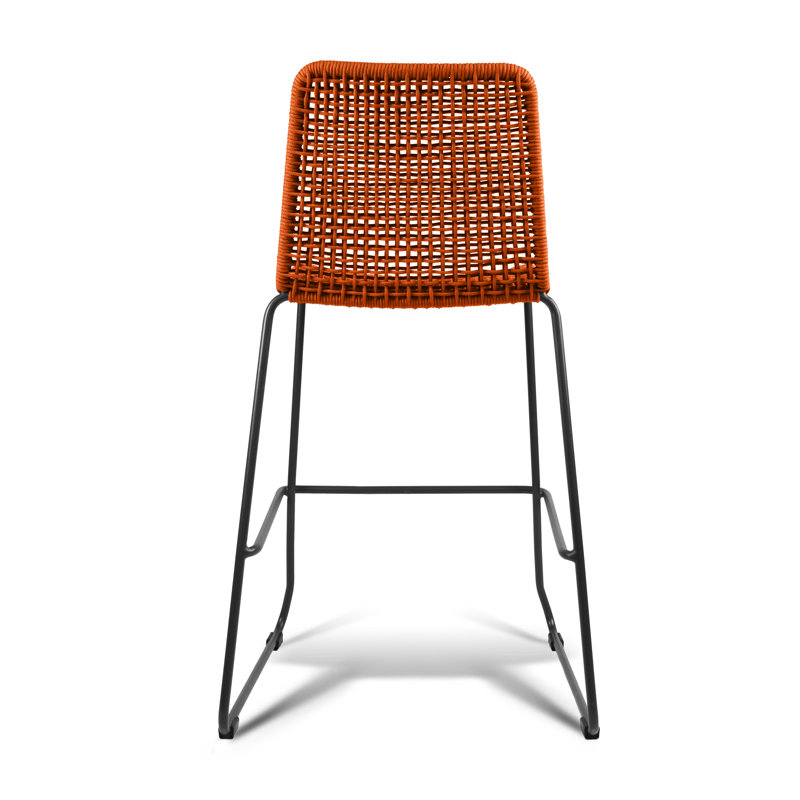 Knot Bar Stool, Charcoal Gray /Orange 