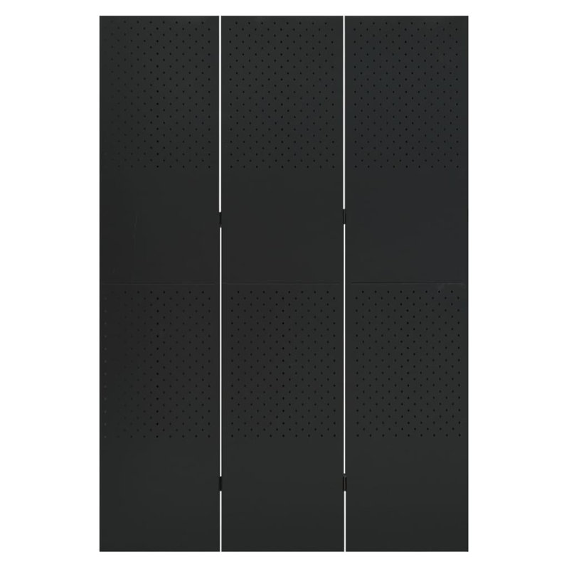 Cassiah 180cm H Folding Room Divider, Black, 3