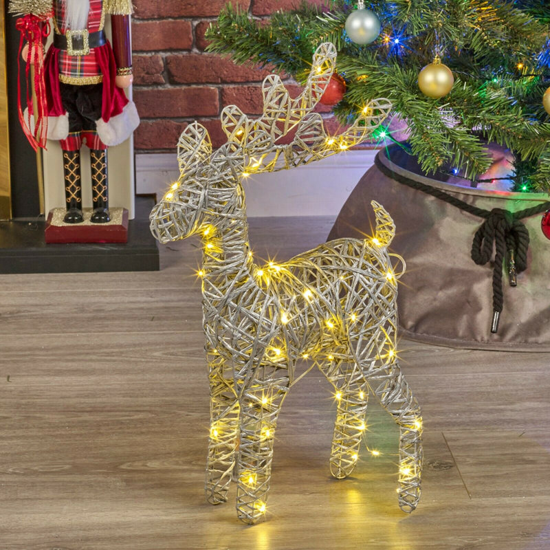 Christmas Decorative Accent, Metallic Silver, 60cm H x 15cm W x 36cm D