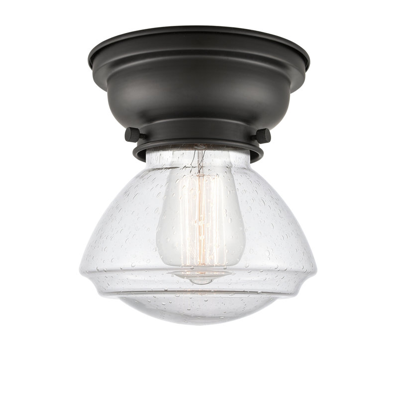 Plafonnier encastré 1 lumière 3,75 po Chesterville, Ampoule non incluse, Grainé, Noir mat