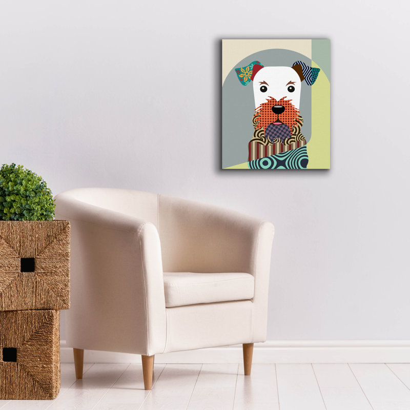 «Airedale Terrier Dog» par Lanre Adefioyue, H 24 po x l 20 po x P 0,75 po