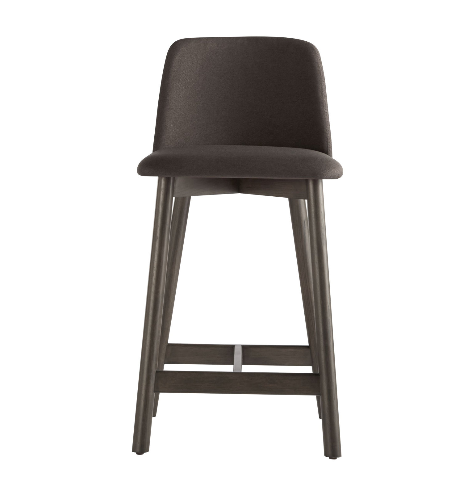 Chip Stool, 100% Polyester-Gunmetal, Walnut, Counter Stool (25.1" Seat Height)