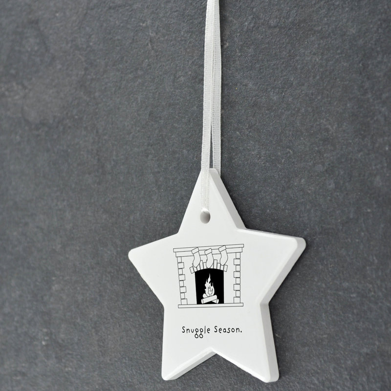 Sanson Snuggle Season Star Shaped Ceramic Ornament