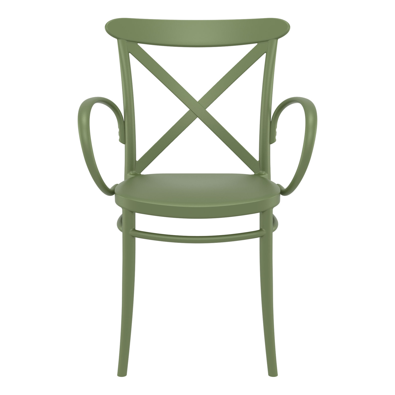 Kenne Stackable Patio Armchair, Olive Green