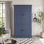Armoire de cuisine sur pied de 42,3 po, poste de travail de rangement haut avec portes, tiroirs, tablettes réglables et porte-bouteilles-1447000135