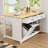 47" Sturdy Kitchen Island with Trash Can Storage, 2 Bar Stools, Power Outlet, and 2 Large Drawers-58052331