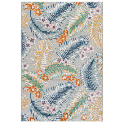 Tapis Cabana 451 à motif floral pour intérieur/extérieur