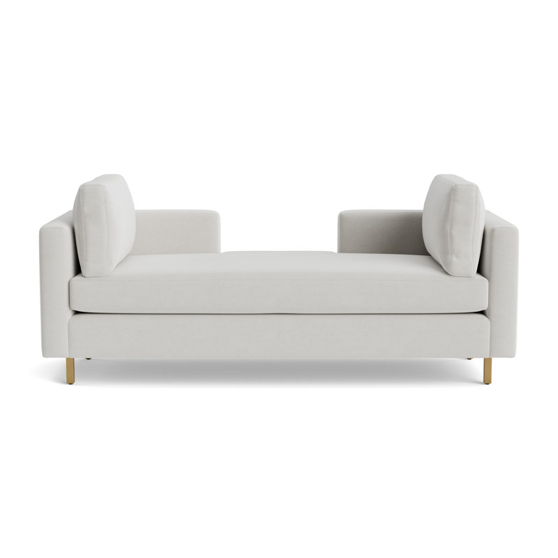 Hunter Bench, Performance Velvet - Silver, Brushed Brass