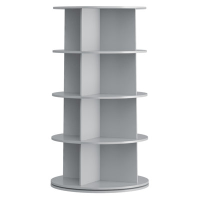 4-Tier Rotating Shoe Rack Tower, 360° Spinning Lazy Susan Shoe Display, Revolving Round Carousel, Vertical Shoe & Handbag Closet Storage Organizer