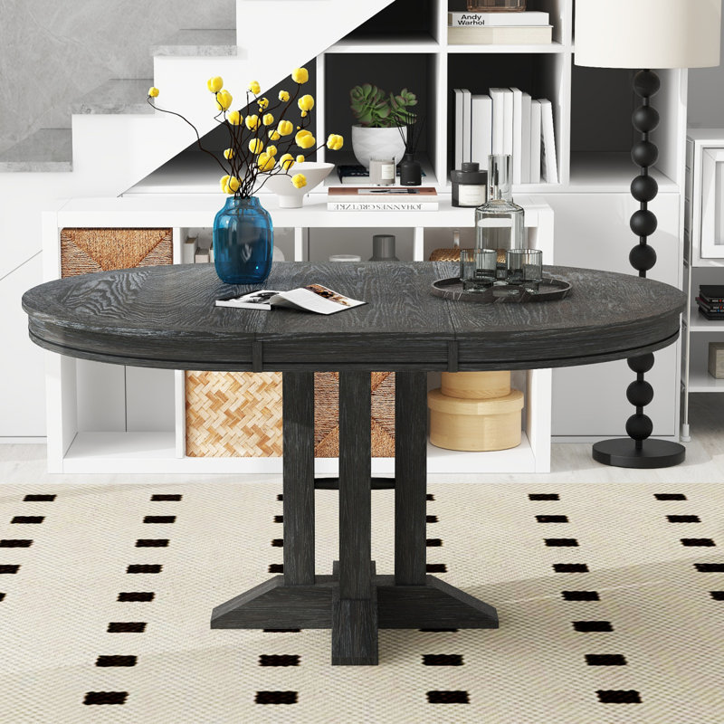 Table de salle à manger extensible Farmhouse, Noir