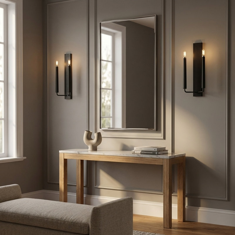 Applique murale double Lois 18, Fer vieilli