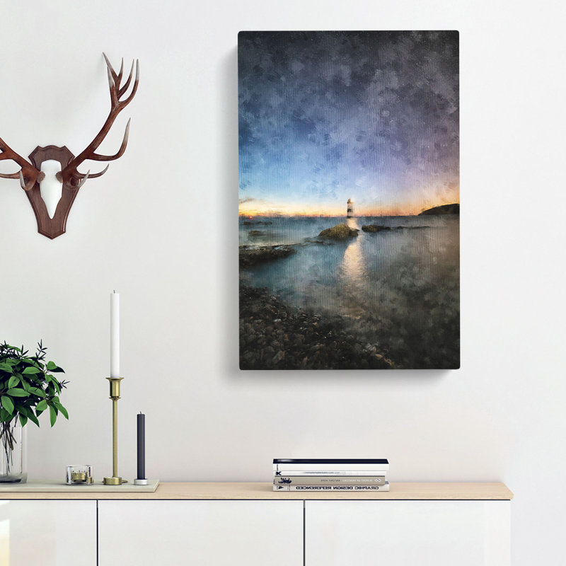 Penmon Lighthouse In Anglesey Wales - Wrapped Canvas, 76cm H x 50cm W x 3cm D