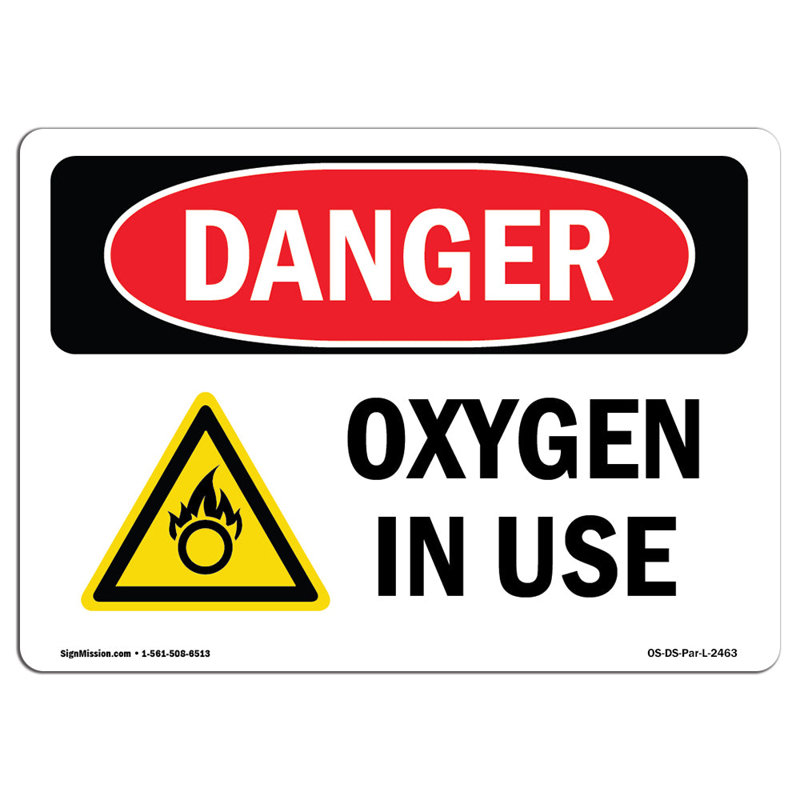 Oxygène utilisé, H 12 po x l 18 po x P 0,1 po