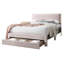 Moderne, lit plateforme, rose, velours côtelé, grand lit, tiroir sous le lit, structure stable contemporaine, cadre de lit, rangement, base solide