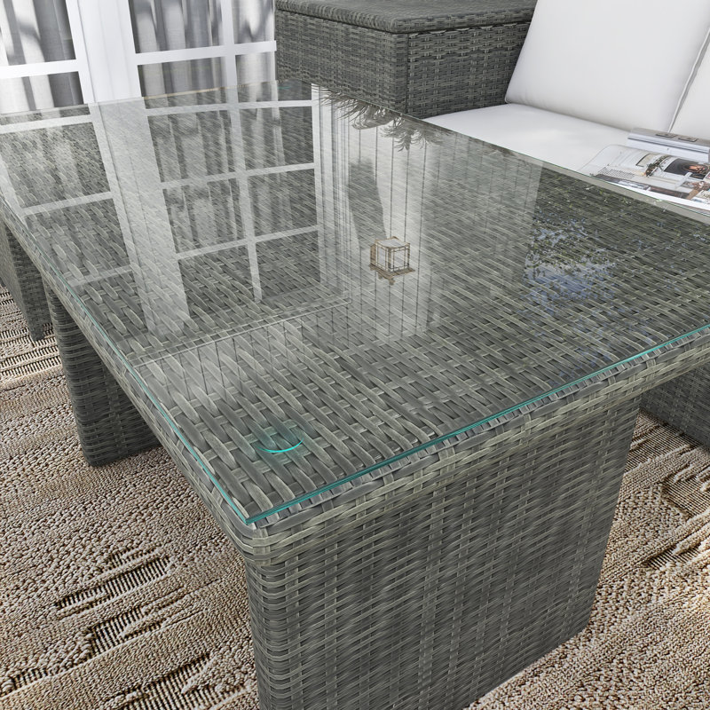 Ensemble repas pour 7 personnes, Beige, Gris