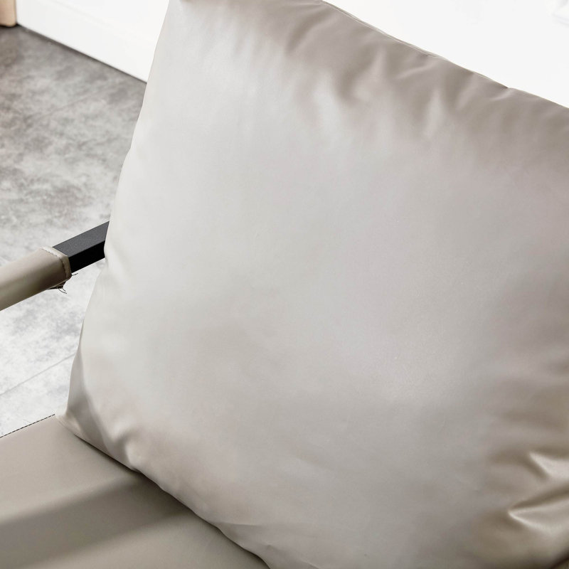 Chaise d'appoint Industrial, Similicuir gris pâle