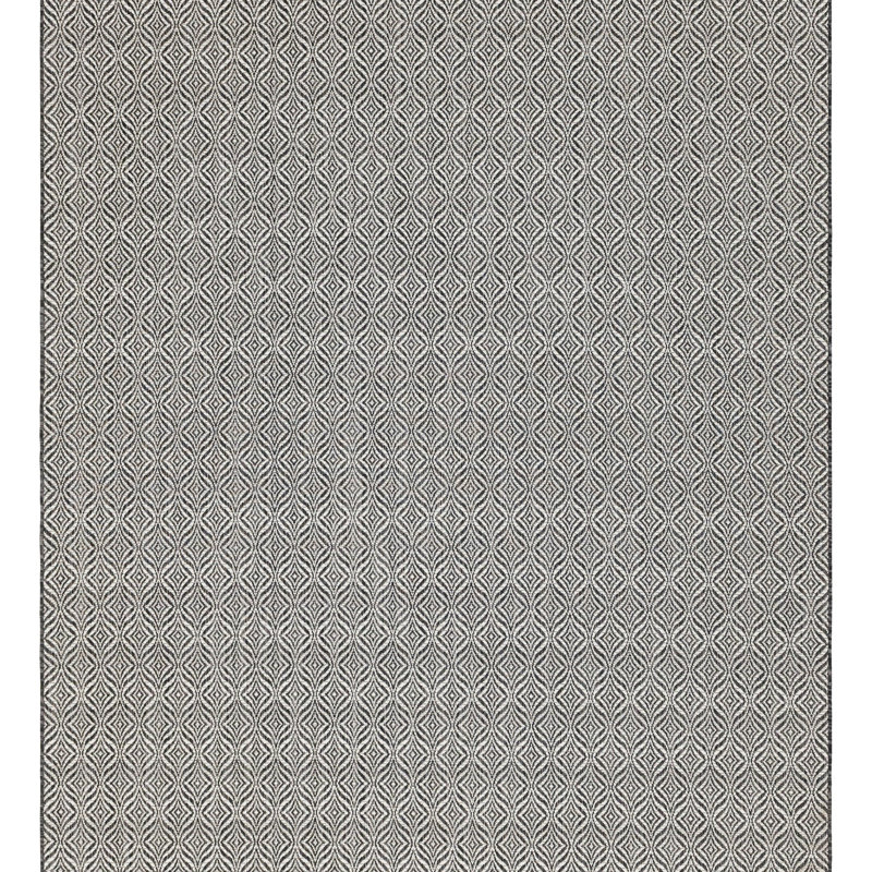 Alishba Geometric Charcoal/Ivory Indoor/Outdoor Area Rug, Rectangle 9' x 12'2"