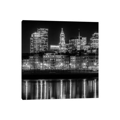 Boston North End And Financial District Monochrome by Melanie Viola - Wrapped Canvas Print