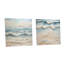 Beige et bleu "Coastal Beach", ensemble de 2 peintures murales en acrylique-2000906086