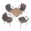 4 pièces Fauteuil empilable gris chaud en PP pour une utilisation intérieure / extérieure - Dossier à lattes ergonomique avec table pliante multifonctionnelle intérieure / extérieure moderne - Plateau de table en PP avec pieds en métal-19055588