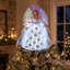 Décoration pour sommet de sapin de Noël en forme de fibre d'ange avec colombe - 12 po - blanc