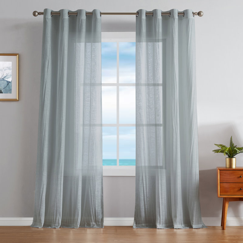 Rideaux transparents Nautica Cordelia, Gris, L 52 po x L 96 po