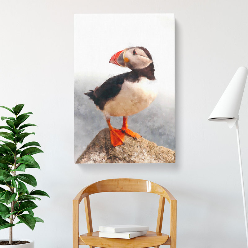 An Atlantic Puffin - Wrapped Canvas, 60cm H x 40cm W x 3cm D