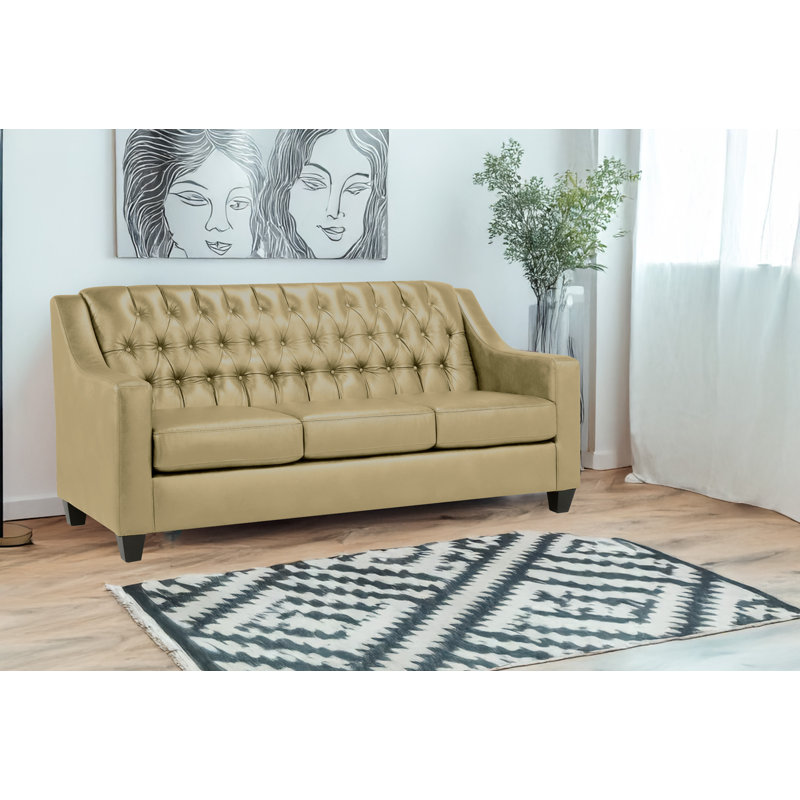 Canapé en cuir Debolt, Cuir assorti brun clair