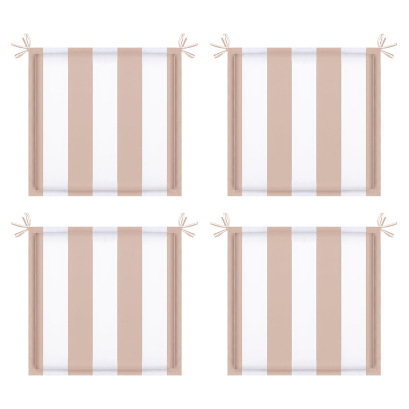Coussin de siège d'extérieur 4 pièces avec attaches 4PCS