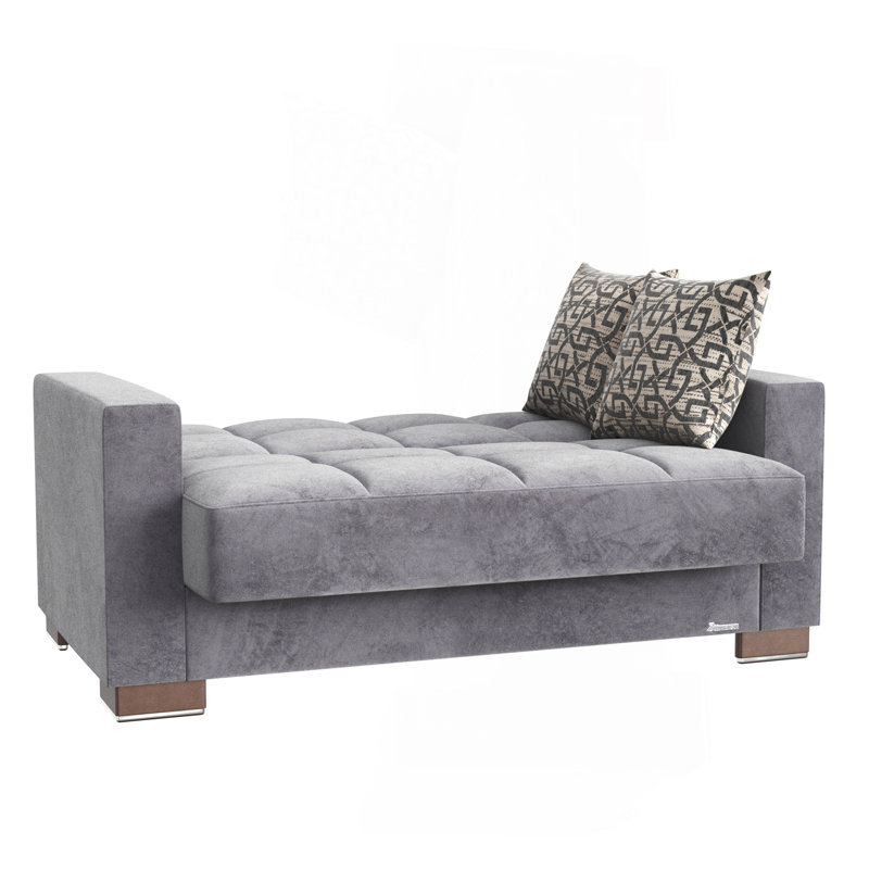 Causeuse convertible avec rangement Collection, Microfibre grise, Gris
