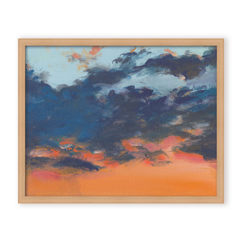Coastal Retreat Asbury Park Sunset, Framed Canvas, Beige, 24" H x 30" W x 2.375" D