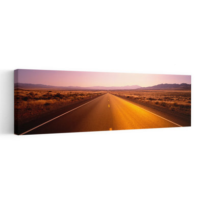 Desert Road Nevada USA 1 Piece Wrapped Canvas Panoramic Wall Art