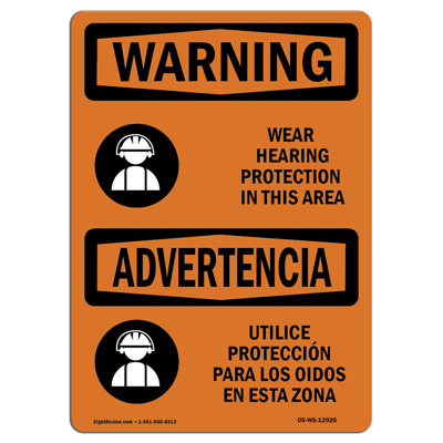 Wear Hearing Protection Bilingual Sign