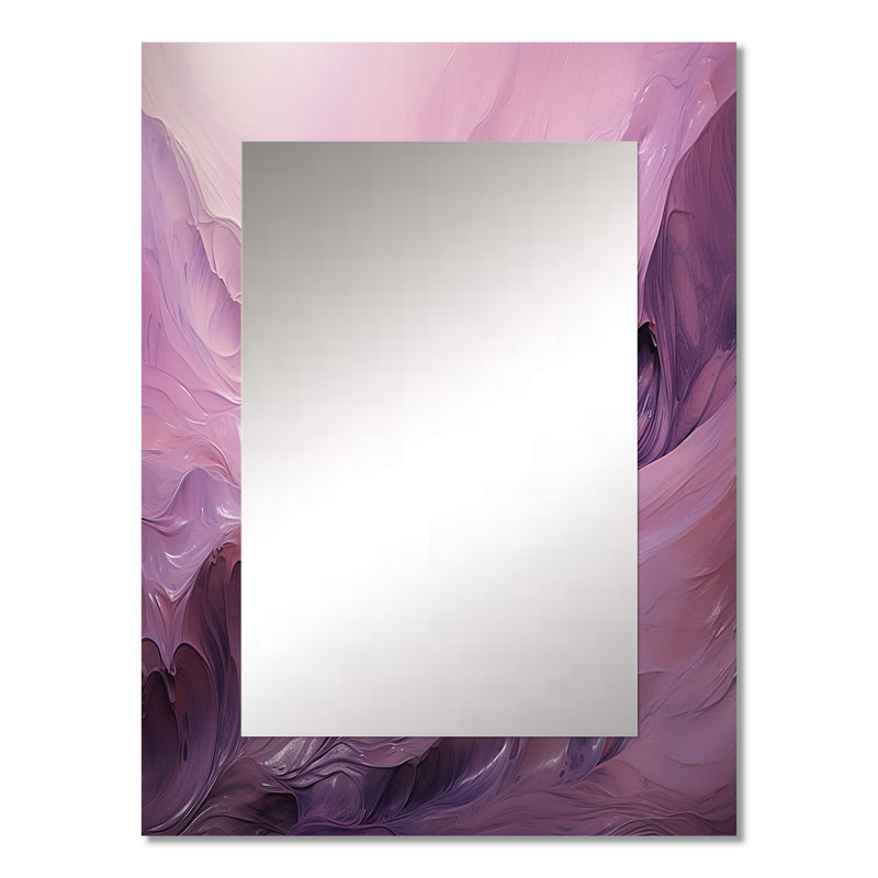 Tuba Terrain Mountainous Mauve VI - miroir mural à encre liquide, miroir décoratif moderne, impression d'art en métal