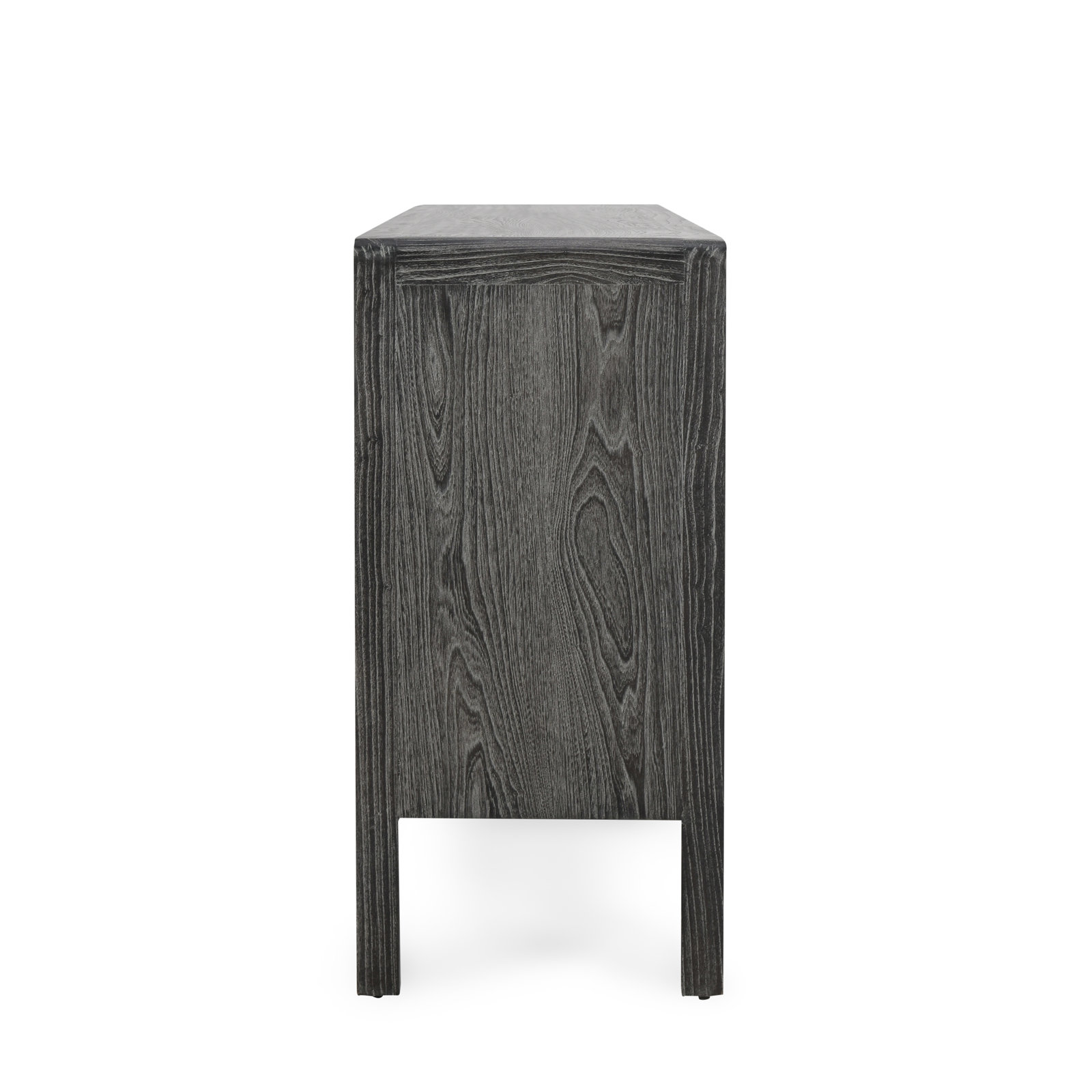 Spencer 79"Solid Elm Wood Sideboard, Black/Brown
