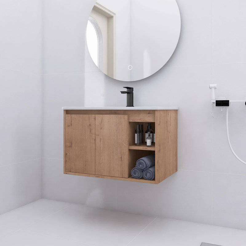 Ensemble de meuble-lavabo simple 30,02 po avec plateau en céramique Josette